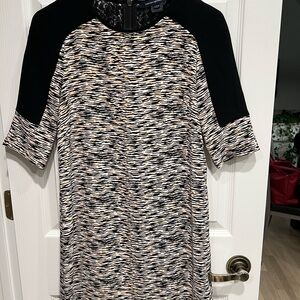 French Connection Black Lace-Back Shift Top